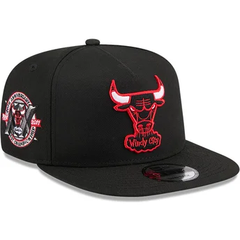 Cappello snapback nero a visiera piatta 9FIFTY A Frame Hardwood Classics dei Chicago Bulls NBA di New Era