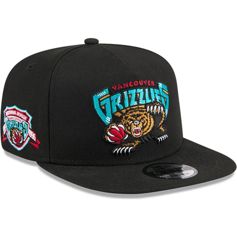 schwarze-flache-snapback-kappe-9fifty-a-frame-hardwood-classics-der-vancouver-grizzlies-nba-von-new-era