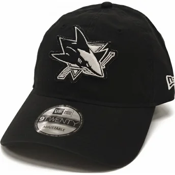 Cappellino con visiera curva nero regolabile 9TWENTY Stamp di San Jose Sharks NHL di New Era