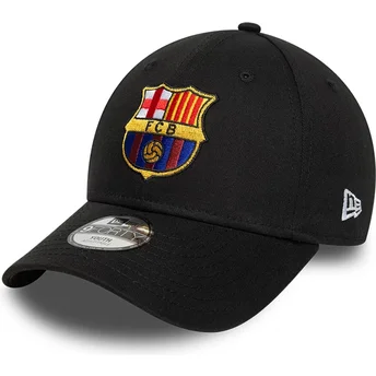 Schwarze gebogene verstellbare Kinderkappe FC Barcelona LALIGA 9FORTY Core von New Era