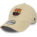 casquette-courbee-beige-ajustable-fc-barcelona-laliga-9twenty-cord-new-era