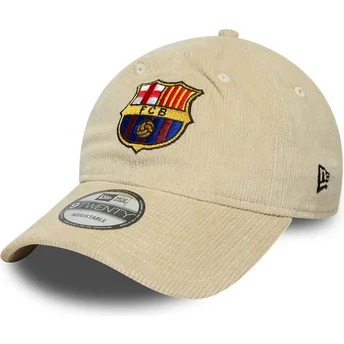 Beige böjd justerbar keps FC Barcelona LALIGA 9TWENTY Cord från New Era