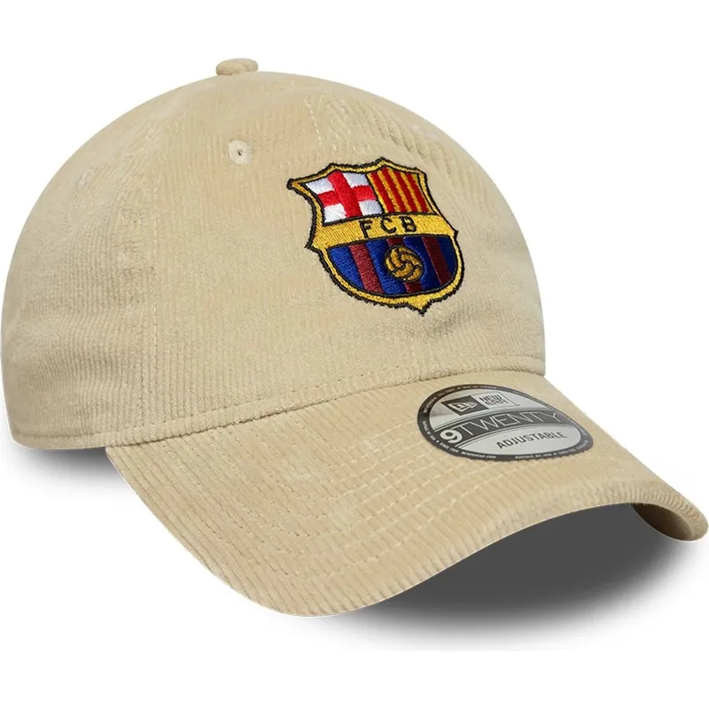 beige-justerbar-buet-kasket-fra-fc-barcelona-laliga-9twenty-cord-fra-new-era