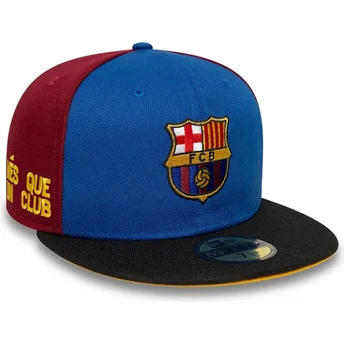 Cappello piatto blu e rosso chiuso FC Barcelona LALIGA 59FIFTY Mes Que Un Club di New Era