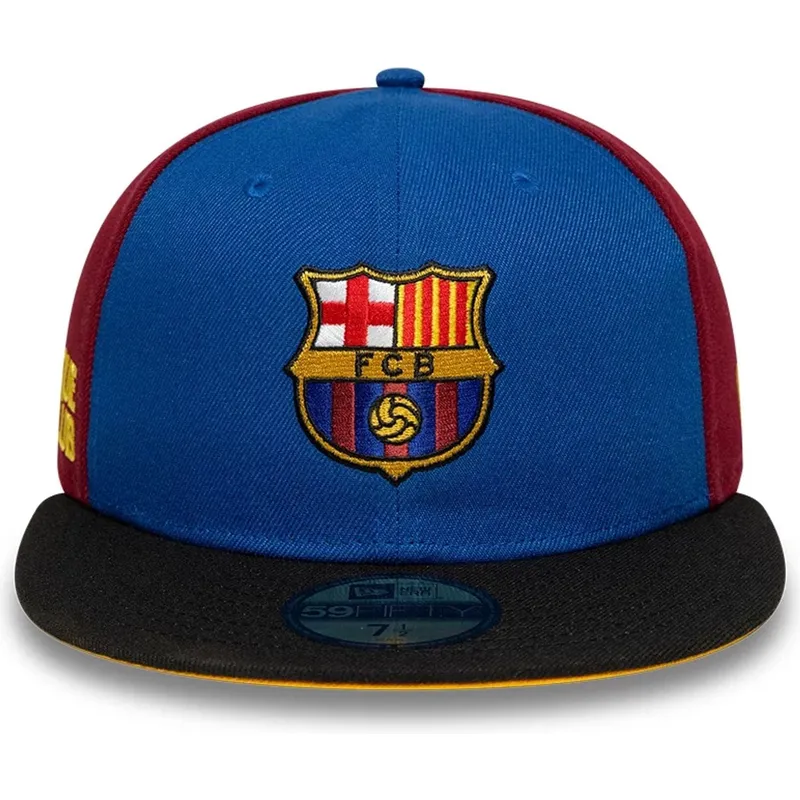 blau-rote-enganliegende-flatcap-fc-barcelona-laliga-59fifty-mes-que-un-club-von-new-era