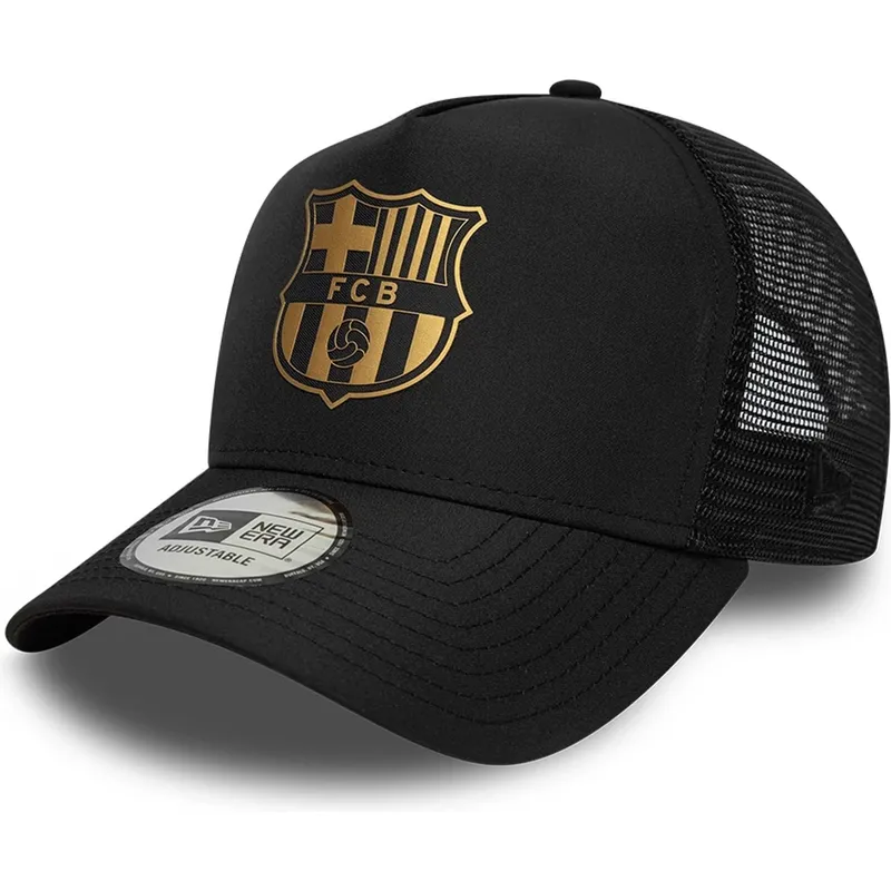 gorra-trucker-negra-de-fc-barcelona-laliga-a-frame-gold-de-new-era