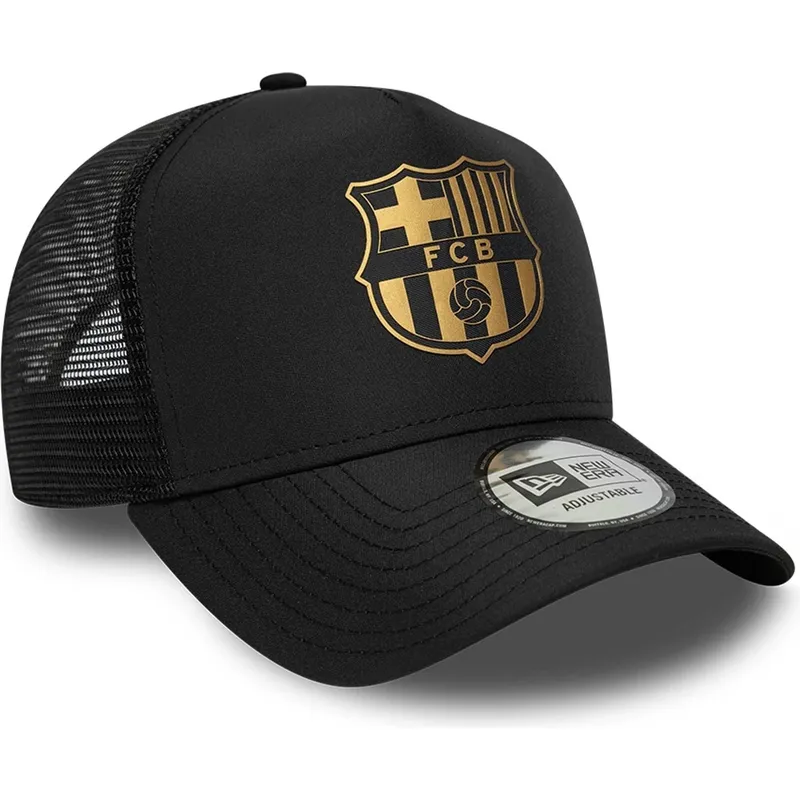 gorra-trucker-negra-de-fc-barcelona-laliga-a-frame-gold-de-new-era