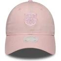 verstellbare-rosa-damen-cap-mit-gebogenem-schirm-und-rosa-fc-barcelona-laliga-9twenty-logo-von-new-era