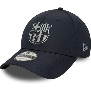 Marineblaue verstellbare Curved Cap FC Barcelona LALIGA 9FORTY Reflective von New Era