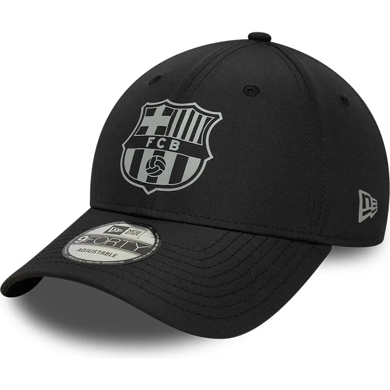 cappellino-curvo-nero-regolabile-del-fc-barcelona-laliga-9forty-reflective-di-new-era