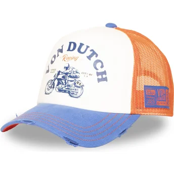 Gorra trucker naranja y azul CREW34 de Von Dutch