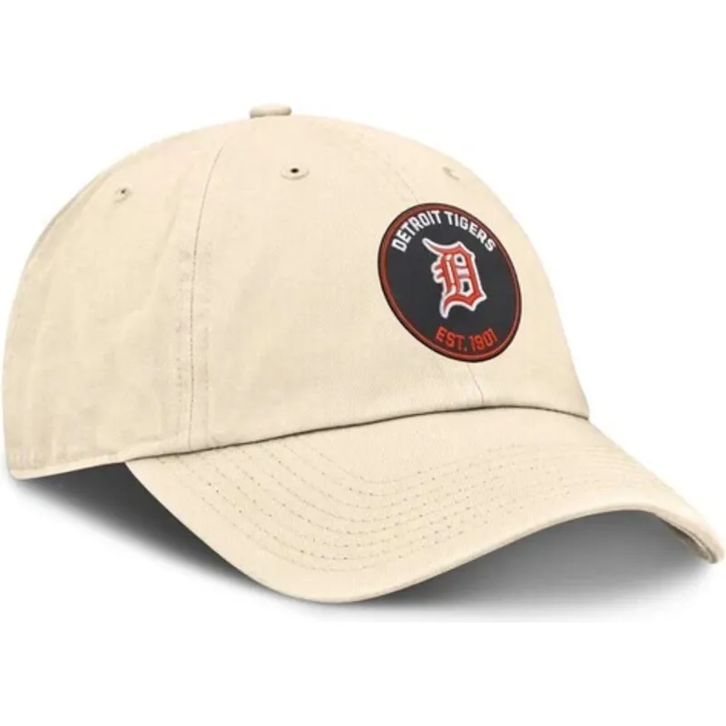 buet-beige-justerbar-kasket-club-unstructured-organic-cotton-fra-detroit-tigers-mlb-fra-nike