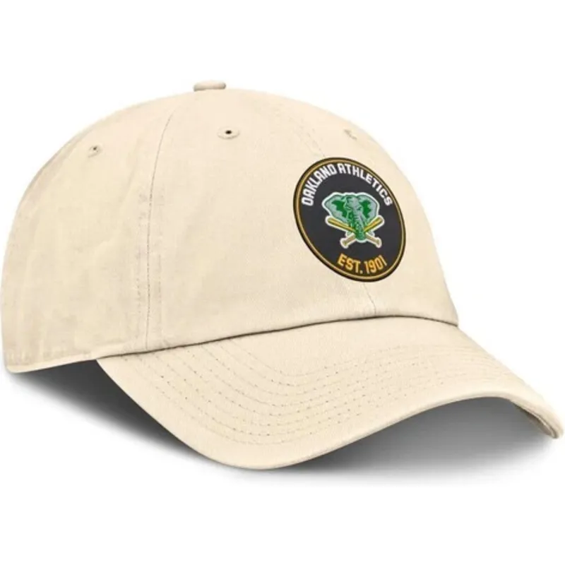 beige-verstellbare-kappe-club-unstructured-organic-cotton-der-oakland-athletics-mlb-von-nike