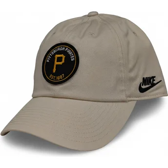 Cappellino curvo beige regolabile Club Unstructured Organic Cotton dei Pittsburgh Pirates MLB di Nike