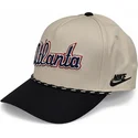casquette-courbee-beige-et-noire-snapback-rise-structured-atlanta-braves-mlb-nike