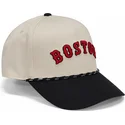 beige-und-schwarze-gebogene-snapback-kappe-rise-structured-der-boston-red-sox-mlb-von-nike
