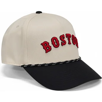 Cappellino curvo beige e nero snapback Rise Structured dei Boston Red Sox MLB di Nike