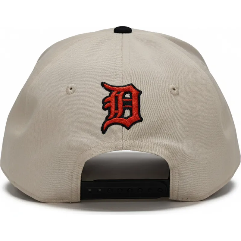 beige-och-svart-bojd-keps-snapback-rise-structured-fran-detroit-tigers-mlb-av-nike