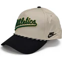 beige-och-svart-bojd-keps-snapback-rise-structured-fran-oakland-athletics-mlb-av-nike