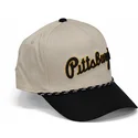 beige-und-schwarze-gebogene-snapback-kappe-rise-structured-der-pittsburgh-pirates-mlb-von-nike