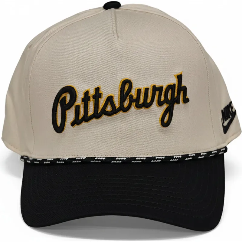 cappellino-curva-beige-e-nero-snapback-rise-structured-dei-pittsburgh-pirates-mlb-di-nike