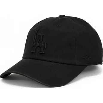 Cappellino curvo nero regolabile con logo nero Los Angeles Dodgers Ballpark di American Needle