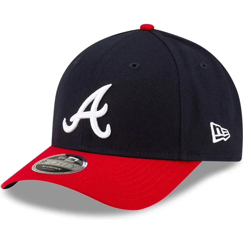 marinebla-og-rod-buet-kasket-snapback-9forty-m-crown-player-replica-fra-atlanta-braves-mlb-fra-new-era