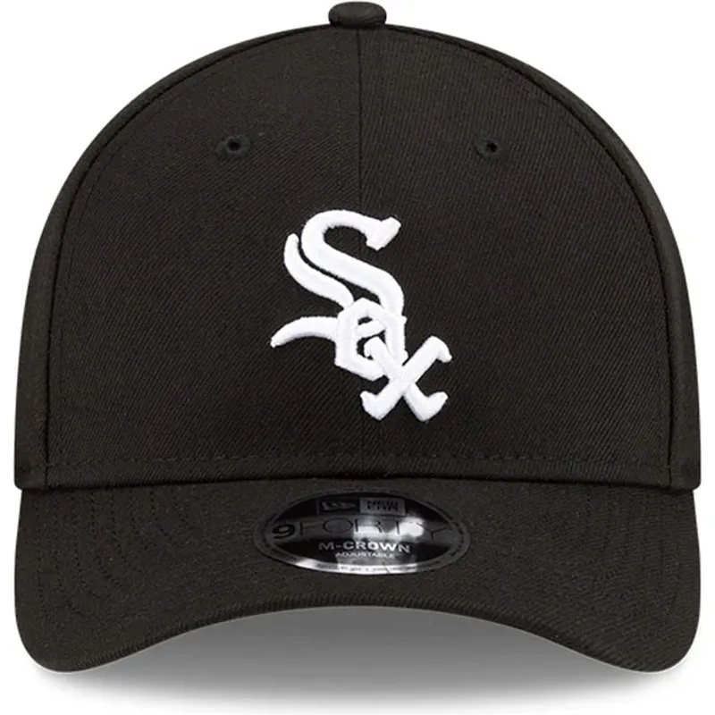 new-era-curved-brim-9forty-m-crown-player-replica-chicago-white-sox-mlb-black-snapback-cap