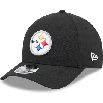 Schwarze gebogene Snapback-Kappe 9FORTY M-Crown Team der Pittsburgh Steelers NFL von New Era
