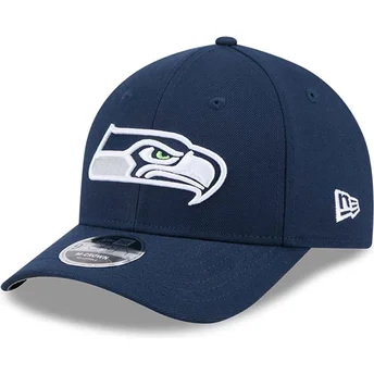 Marineblå buet kasket snapback 9FORTY M-Crown Team fra Seattle Seahawks NFL fra New Era