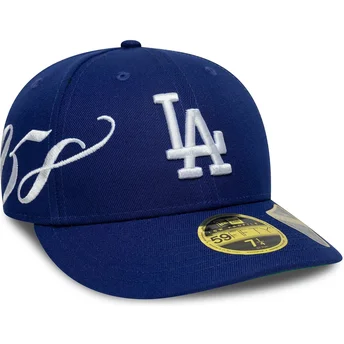 Blaue gebogene verstellbare 59FIFTY Low Profile Precurved Est Script Kappe der Los Angeles Dodgers MLB von New Era