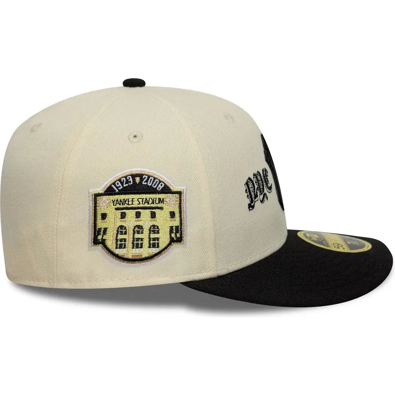 cappellino-curvo-beige-e-nero-regolabile-59fifty-low-profile-precurved-coops-dei-new-york-yankees-mlb-di-new-era
