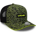 casquette-trucker-noire-et-jaune-9seventy-stretch-snap-all-over-print-valentino-rossi-vr46-motogp-new-era