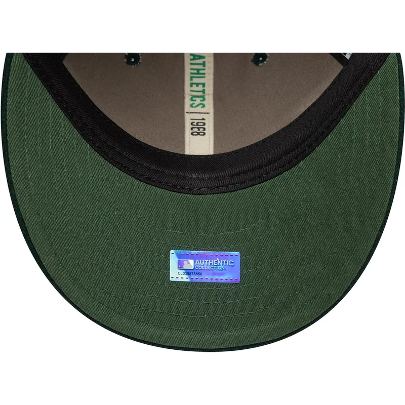 cappellino-curvo-verde-regolabile-9fifty-retro-crown-heritage-series-di-oakland-athletics-mlb-di-new-era