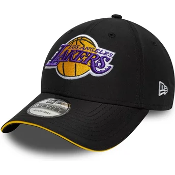 Sort justerbar kurvet kasket 9FORTY Microfibre fra Los Angeles Lakers NBA fra New Era