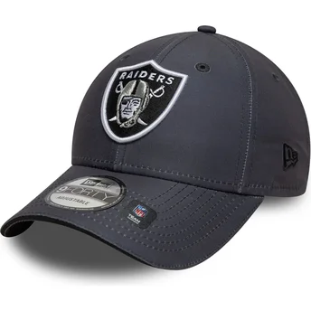 Cappellino curvo grigio regolabile 9FORTY Microfibre dei Las Vegas Raiders NFL di New Era