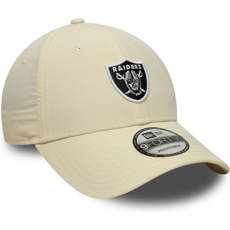 beige-verstellbare-curved-cap-9forty-recycled-midi-der-las-vegas-raiders-nfl-von-new-era