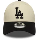 cappellino-con-visiera-curva-beige-e-nero-regolabile-9forty-colour-block-dei-los-angeles-dodgers-mlb-di-new-era