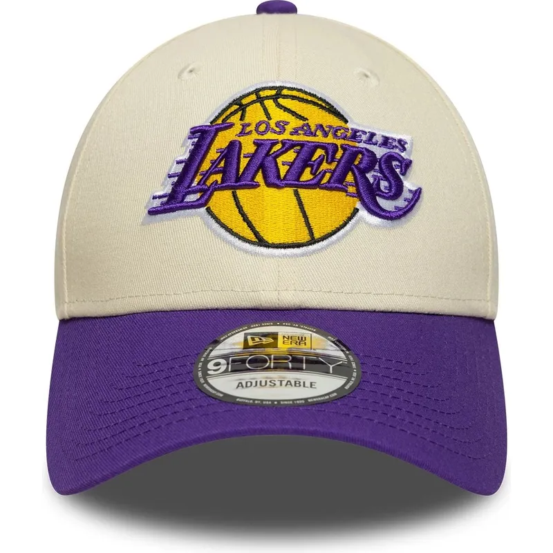 cappellino-con-visiera-curva-beige-e-viola-regolabile-9forty-colour-block-dei-los-angeles-lakers-nba-di-new-era