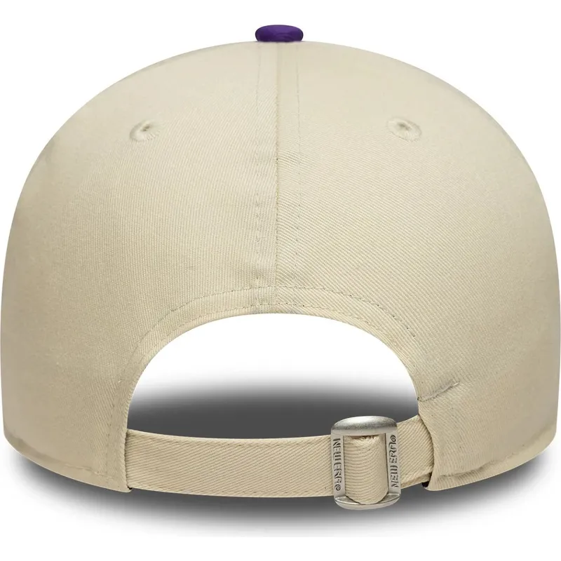 casquette-courbee-beige-et-violette-ajustable-9forty-colour-block-los-angeles-lakers-nba-new-era
