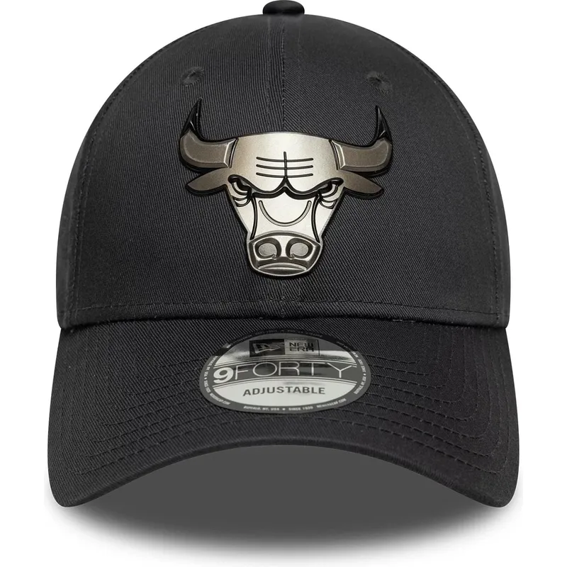 graue-gebogene-snapback-kappe-9forty-metallic-der-chicago-bulls-nba-von-new-era