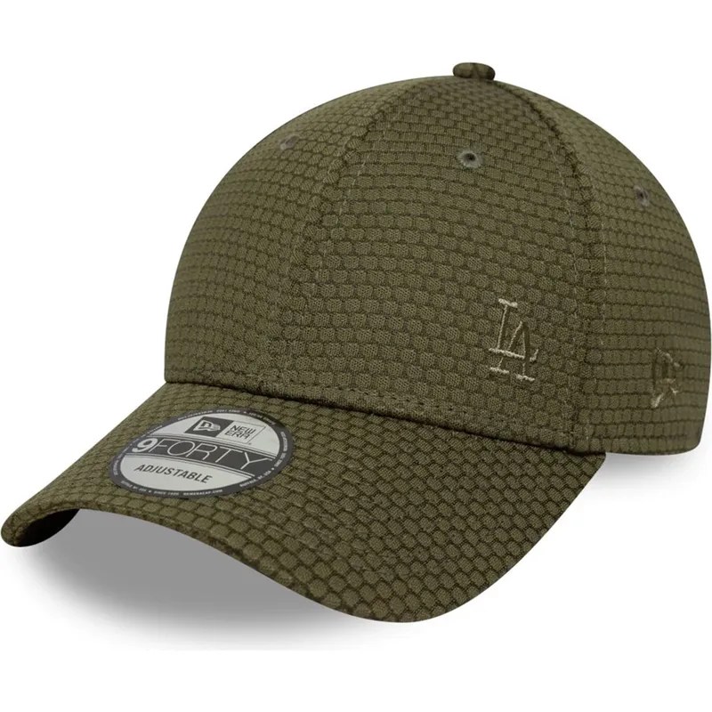 gron-curved-snapback-kasket-med-gront-logo-9forty-mesh-flawless-fra-los-angeles-dodgers-mlb-fra-new-era