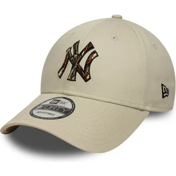 Beżowa regulowana czapka z zakrzywionym daszkiem 9FORTY Camo Infill New York Yankees MLB New Era