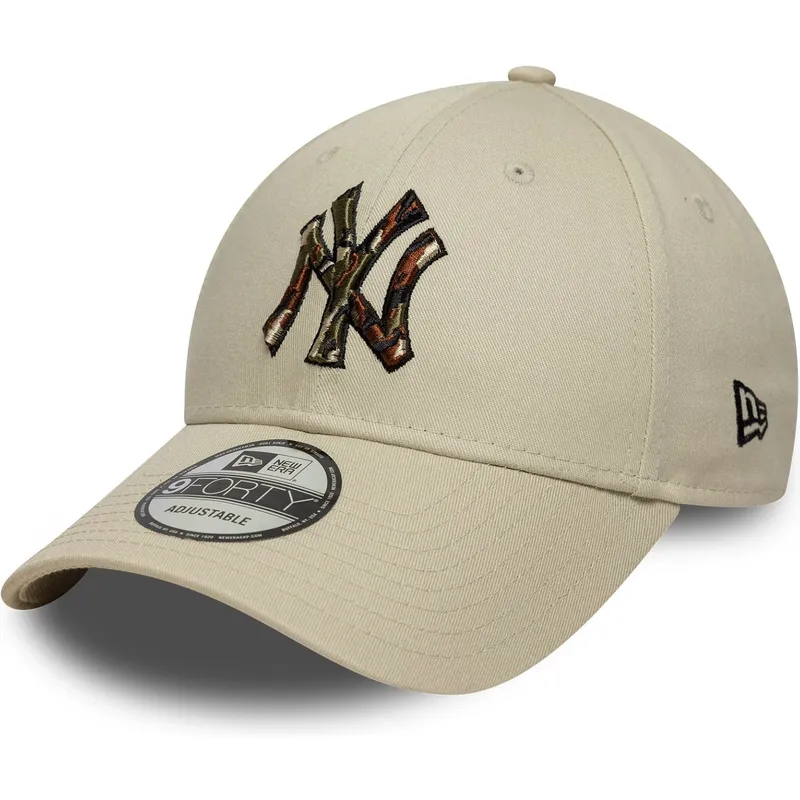 buet-beige-justerbar-9forty-camo-infill-kasket-af-new-york-yankees-mlb-fra-new-era