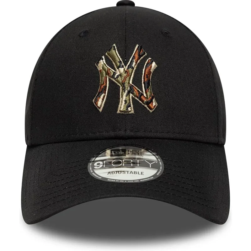 svart-justerbar-kurvad-keps-9forty-camo-infill-fran-new-york-yankees-mlb-av-new-era
