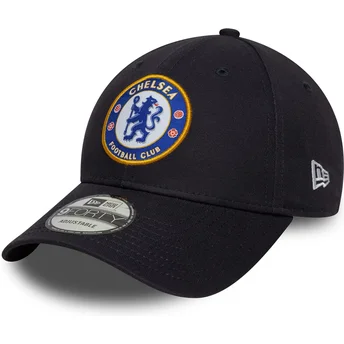 Cappellino visiera curva blu navy snapback 9FORTY Core di Chelsea Football Club Premier League di New Era