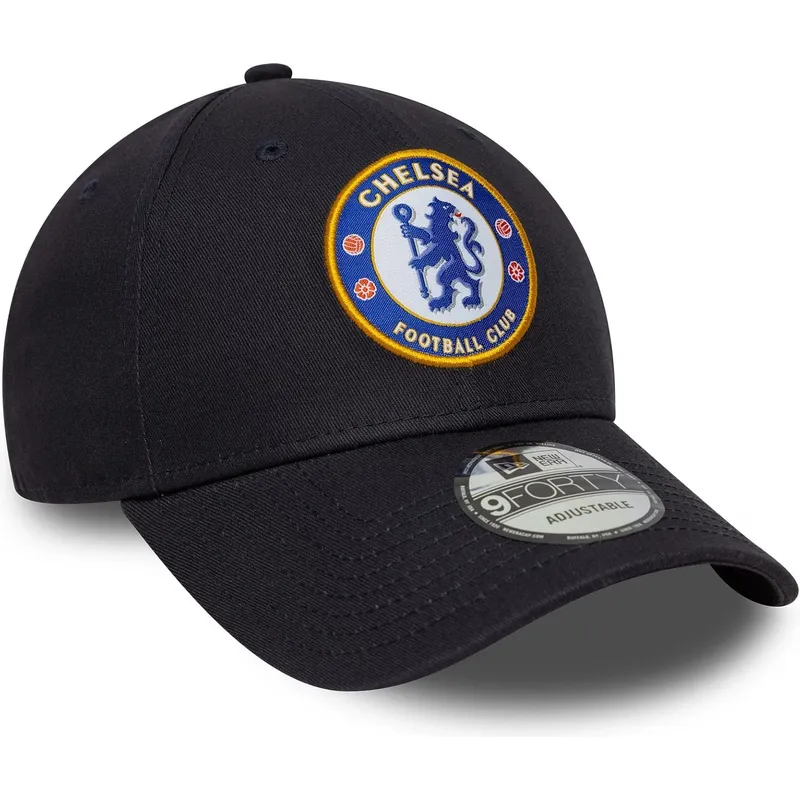 cappellino-visiera-curva-blu-navy-snapback-9forty-core-di-chelsea-football-club-premier-league-di-new-era