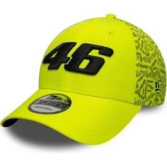 Żółta regulowana czapka z zakrzywionym daszkiem 9FORTY All Over Print Valentino Rossi VR46 MotoGP od New Era