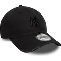 cappellino-curvo-nero-regolabile-con-logo-nero-9forty-wash-distress-di-new-york-yankees-mlb-di-new-era