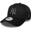 schwarze-gebogene-snapback-kappe-9forty-e-frame-metallic-der-new-york-yankees-mlb-von-new-era